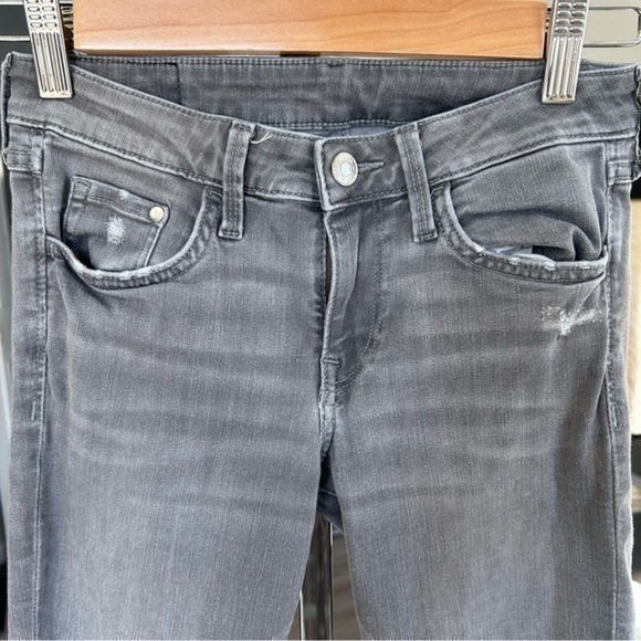 💋H&M &Denim super skinny distressed gray wash jeans 👖 denim 25/30 - Picture 3 of 10